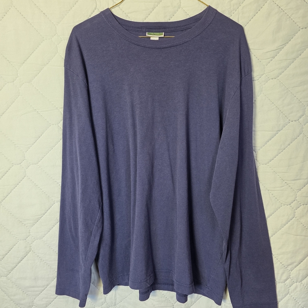 Merona mens long sleeve thermal crew neck blue shirt size Large